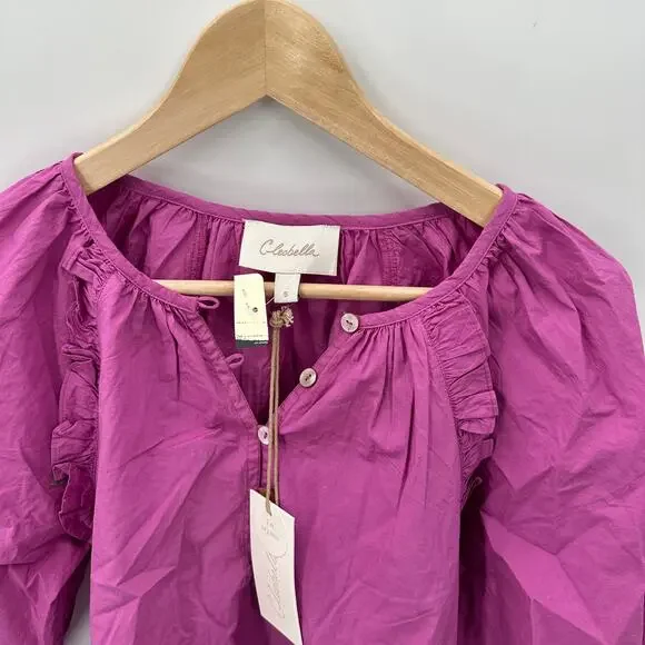 CLEOBELLA NWT Evereve Jess Organic Cotton Blouse in Orchid Purple // S - Picture 9 of 12